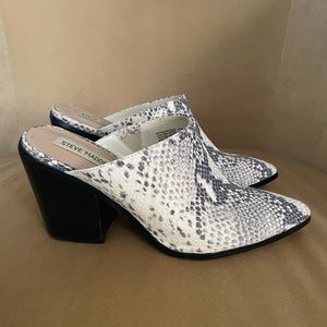 Steve Madden snakeskin mules